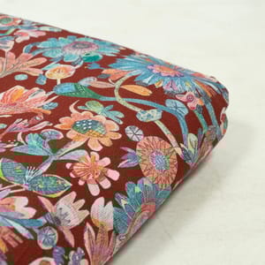 Multi Colour Corduroy Printed Fabric (1.30Meter Piece)
