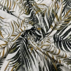 White Color Rayon Printed Fabric
