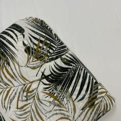 White Color Rayon Printed Fabric