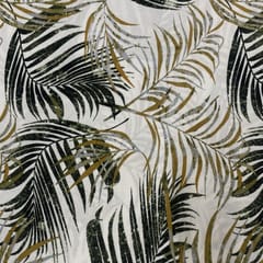 White Color Rayon Printed Fabric