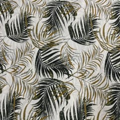 White Color Rayon Printed Fabric