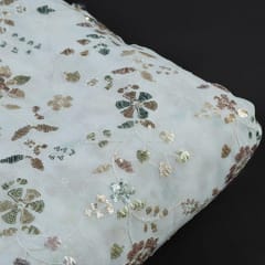 Dyeable Multi Colour Georgette Sequins Embroidered Fabric (60Cm Piece)