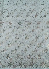 Dyeable Multi Colour Georgette Sequins Embroidered Fabric (60Cm Piece)