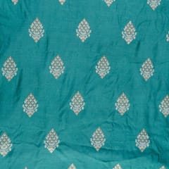 Green Colour Muslin Embroidered Fabric (1.40Meter Piece)