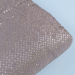 Taupe Grey Colour Chinon Chiffon Sequins Embroidered Fabric (1.50Meter Piece)