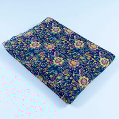Blue Colour Cotton Cambric Printed Fabric (1.40Meter Piece)
