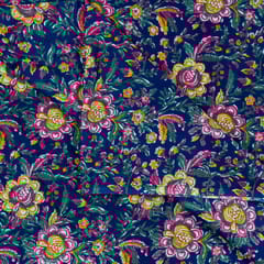 Blue Colour Cotton Cambric Printed Fabric (1.40Meter Piece)