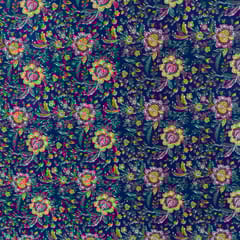 Blue Colour Cotton Cambric Printed Fabric (1.40Meter Piece)