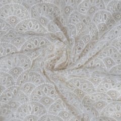 Dyeable Viscose Organza Embroidered Fabric
