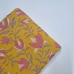 Mustard Color Cotton Flex Discharge Printed Fabric