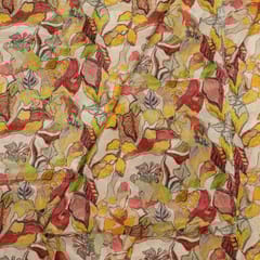 Multi Colour Muslin Shimmer Digital Printed Fabric