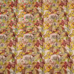 Multi Colour Muslin Shimmer Digital Printed Fabric
