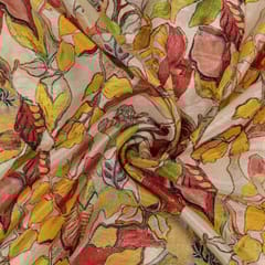 Multi Colour Muslin Shimmer Digital Printed Fabric