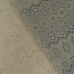 Dyeable Cotton Chikan Embroidered Fabric