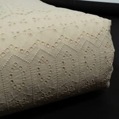 Dyeable Cotton Chikan Embroidered Fabric