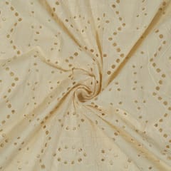 Dyeable Cotton Chikan Embroidered Fabric