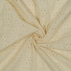 Dyeable Cotton Chikan Embroidered Fabric