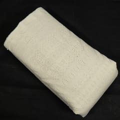 Dyeable Cotton Chikan Embroidered Fabric