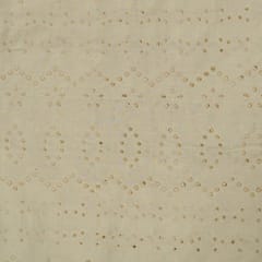 Dyeable Cotton Chikan Embroidered Fabric
