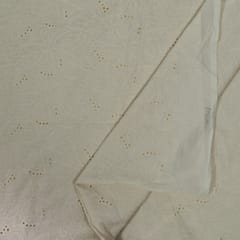Dyeable Cotton Chikan Embroidered Fabric