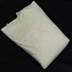 Dyeable Cotton Chikan Embroidered Fabric