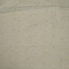 Dyeable Cotton Chikan Embroidered Fabric