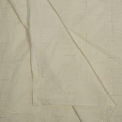 Dyeable Cotton Chikan Embroidered Fabric