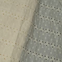 Dyeable Cotton Chikan Embroidered Fabric