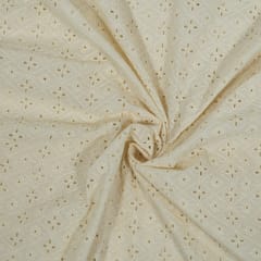 Dyeable Cotton Chikan Embroidered Fabric