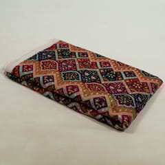 Multi Colour Velvet Print with Embroidered Fabric