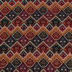 Multi Colour Velvet Print with Embroidered Fabric