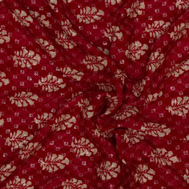 Chinon Chiffon Print with Embroidered Fabric