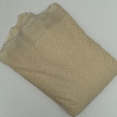 Cream Colour Georgette Embroidered Fabric