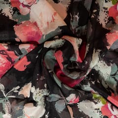 Multi Colour Chinon Chiffon Printed Fabric (80Cm Piece)