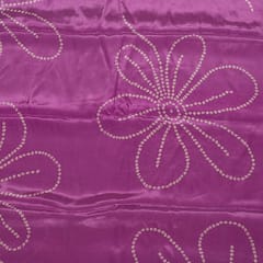 Purple Colour Viscose Natural Crepe Printed Fabric