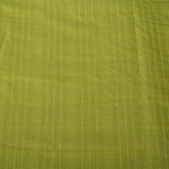 Green Colour Cotton Dobby Self Check Fabric (2Meter Piece)