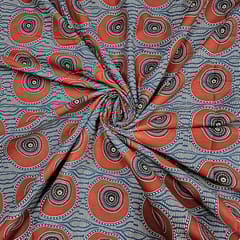 Grey Color Cotton Cambric Printed Fabric