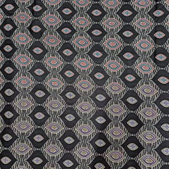 Black Colour Cotton Cambric Printed Fabric