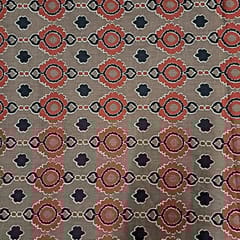 Brown Color Cotton Cambric Printed Fabric
