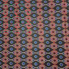 Black Color Cotton Cambric Printed Fabric