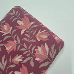 Dark Majenta Color Cotton Flex Discharge Printed Fabric