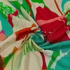 Multi Colour Cotton Crush Digital Printed Fabric