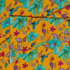Multi Colour Cotton Crush Digital Printed Fabric