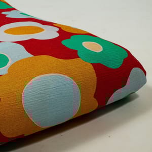 Multi Colour Cotton Crush Digital Printed Fabric