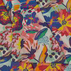 Multi Colour Linen Digital Printed Fabric