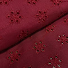Red Embroidered Cotton Heavy Hakoba Fabric