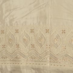 Dyeable Shimmer Muslin Embroidered Fabric