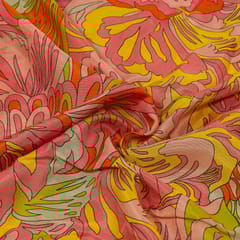 Multi Colour Muslin Digital Printed Fabric
