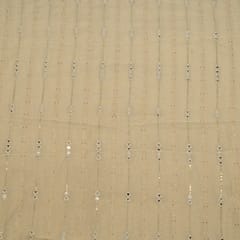 Dyeable Cotton Chikan Embroidered Fabric