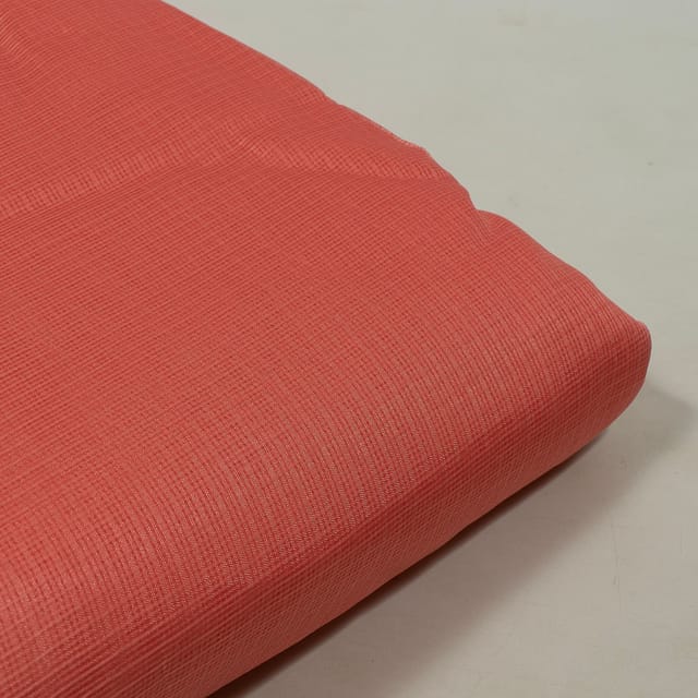 Peach Colour Kota Doria Fabric